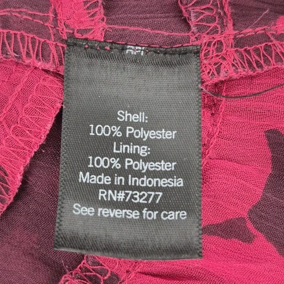 NWT Simply Vera Vera Wang Ruffle Dress Magenta Long Sleeve Mini Chiffon Sz XL - Picture 9 of 13